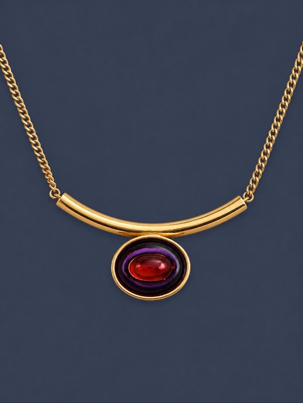 Vtg Sarah Coventry 1976 Fire-Lite Goldtone Necklace